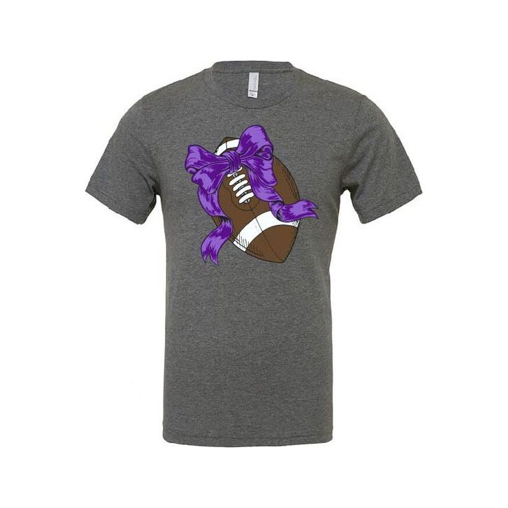 Football with Purple Bow Tee