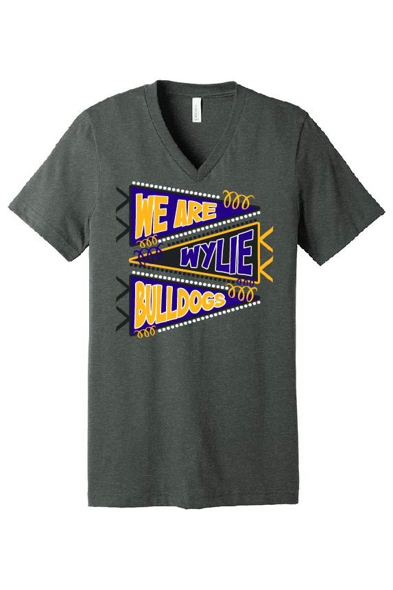 We Are Wylie Bulldogs Pennant V-Neck Tee