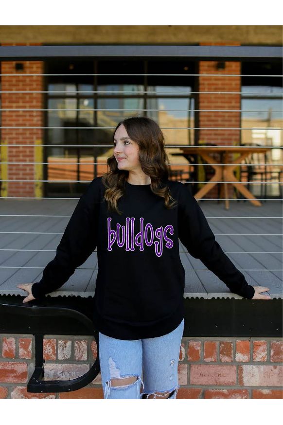 Bulldogs in Glitter Poncho Sweatshirt